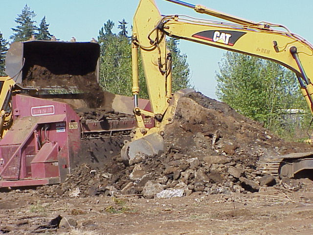 Photo of bulldozer at landfill